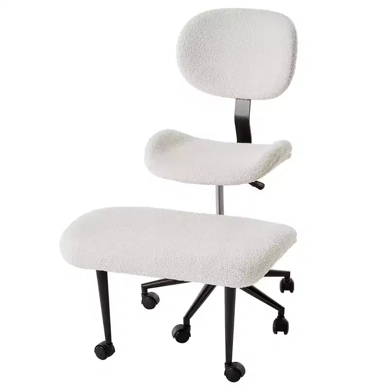 Chaise de bureau sans accoudoirs assise jambes croisées Pinmoco, assise extra-large, design pivotant à 360°, chaise de bureau ergonomique pour la maison, le gaming et la méditation