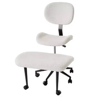 Chaise de bureau sans accoudoirs assise jambes croisées Pinmoco, assise extra-large, design pivotant à 360°, chaise de bureau ergonomique pour la maison, le gaming et la méditation