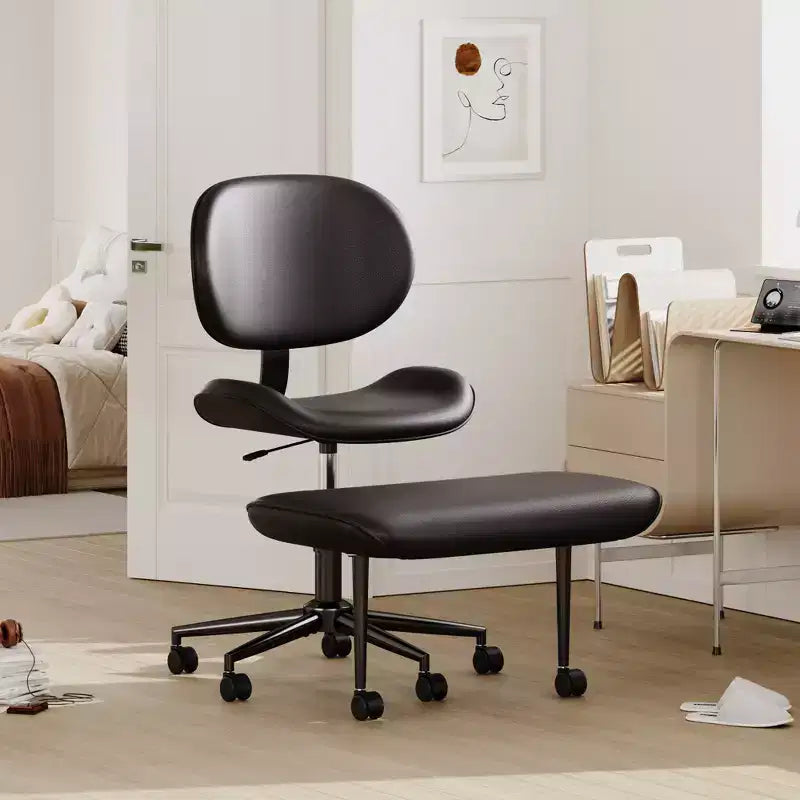 Chaise de bureau sans accoudoirs assise jambes croisées Pinmoco, assise extra-large, design pivotant à 360°, chaise de bureau ergonomique pour la maison, le gaming et la méditation