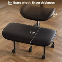 Chaise de bureau sans accoudoirs assise jambes croisées Pinmoco, assise extra-large, design pivotant à 360°, chaise de bureau ergonomique pour la maison, le gaming et la méditation