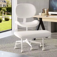 Chaise de bureau sans accoudoirs assise jambes croisées Pinmoco, assise extra-large, design pivotant à 360°, chaise de bureau ergonomique pour la maison, le gaming et la méditation