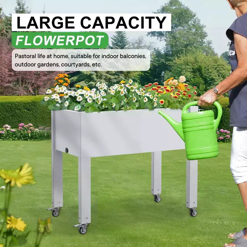 Chic Crate - Srushti Carre de jardin sureleve avec roues pour interieur et extérieur