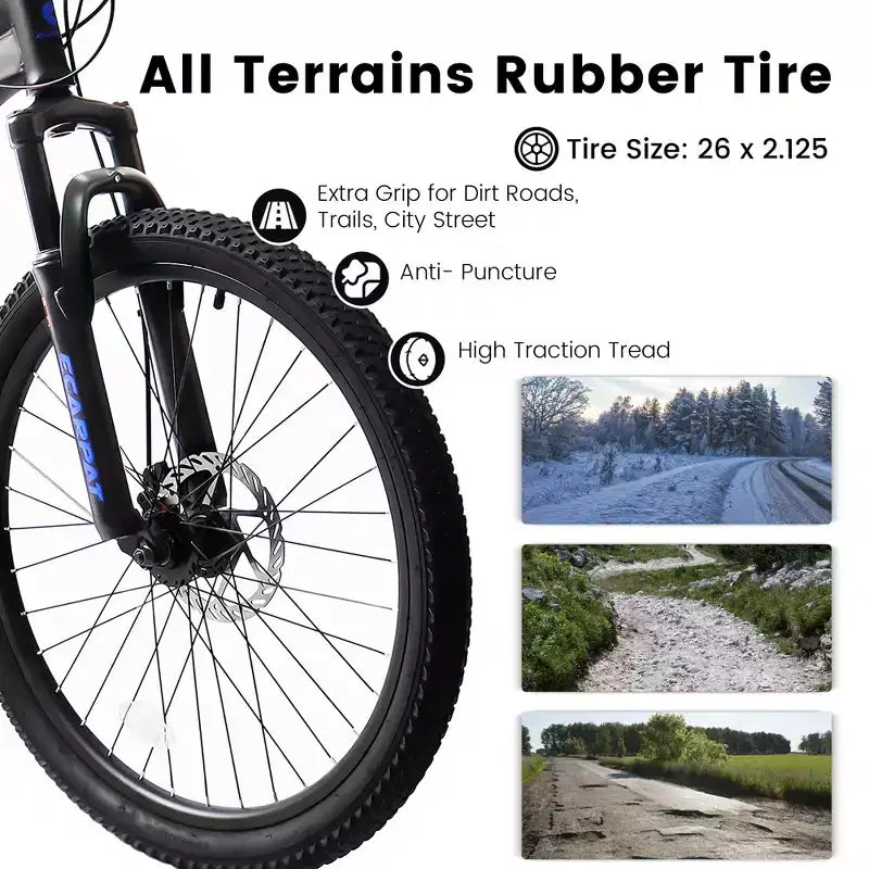 Cadre en acier robuste pour adultes, pour les trajets quotidiens, les voyages et le cyclisme tout-terrain