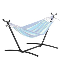 Support de Hamac Portable VEVOR, Charge Max 204 kg, Support de Hamac en Acier pour 2 Personnes, Cadre de Hamac Robuste avec Crochets Réglables Adapté aux Hamacs de 2,9 à 3,8 m