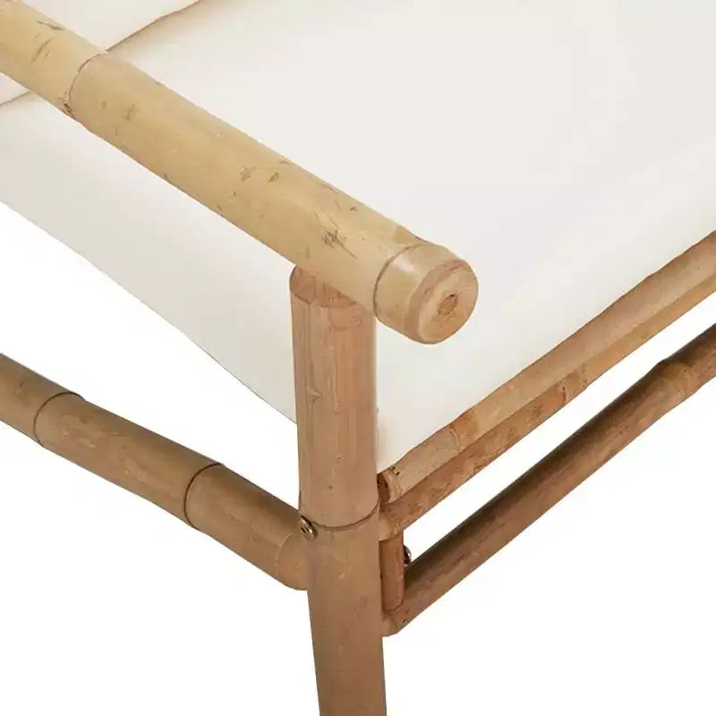 vidaXL Salon de jardin 2 pièces avec coussins blanc crème en bambou