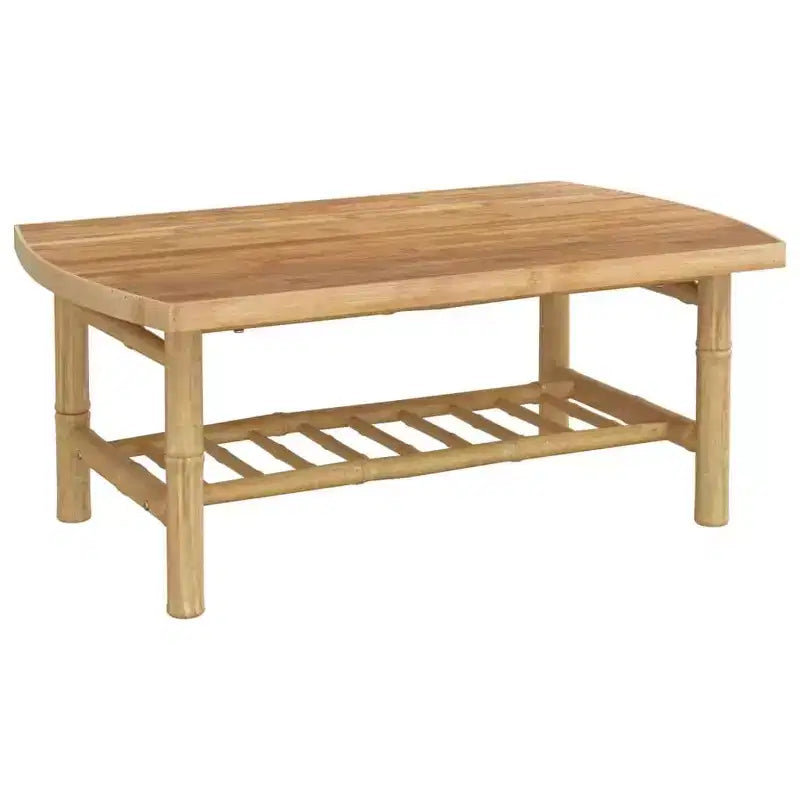 vidaXL Salon de jardin 2 pièces avec coussins blanc crème en bambou