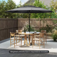 Costway Parasol déporté 3 niveaux 3 m avec évent Parasol de marché grand format pour extérieur Pare-soleil marron/turquoise/bleu marine/beige/gris/rouge/noir