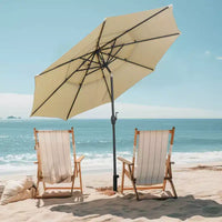 Costway Parasol déporté 3 niveaux 3 m avec évent Parasol de marché grand format pour extérieur Pare-soleil marron/turquoise/bleu marine/beige/gris/rouge/noir
