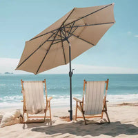 Costway Parasol déporté 3 niveaux 3 m avec évent Parasol de marché grand format pour extérieur Pare-soleil marron/turquoise/bleu marine/beige/gris/rouge/noir