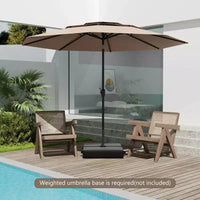 Costway Parasol déporté 3 niveaux 3 m avec évent Parasol de marché grand format pour extérieur Pare-soleil marron/turquoise/bleu marine/beige/gris/rouge/noir