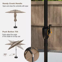 Costway Parasol déporté 3 niveaux 3 m avec évent Parasol de marché grand format pour extérieur Pare-soleil marron/turquoise/bleu marine/beige/gris/rouge/noir