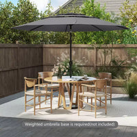 Costway Parasol déporté 3 niveaux 3 m avec évent Parasol de marché grand format pour extérieur Pare-soleil marron/turquoise/bleu marine/beige/gris/rouge/noir