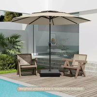 Costway Parasol déporté 3 niveaux 3 m avec évent Parasol de marché grand format pour extérieur Pare-soleil marron/turquoise/bleu marine/beige/gris/rouge/noir