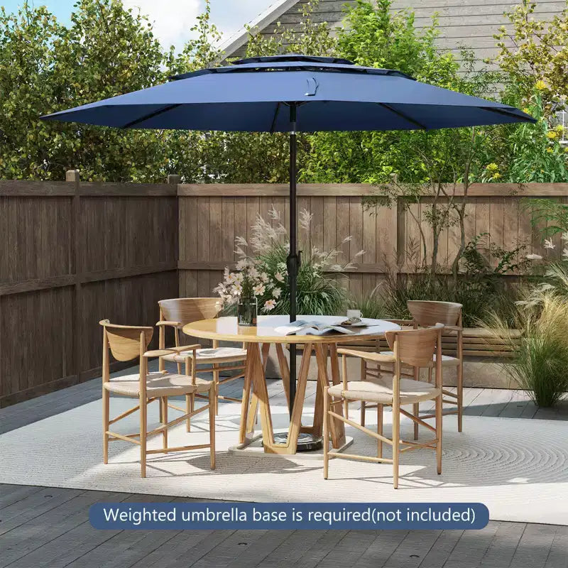 Costway Parasol déporté 3 niveaux 3 m avec évent Parasol de marché grand format pour extérieur Pare-soleil marron/turquoise/bleu marine/beige/gris/rouge/noir