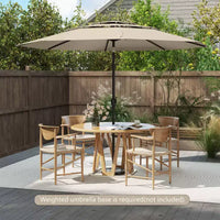 Costway Parasol déporté 3 niveaux 3 m avec évent Parasol de marché grand format pour extérieur Pare-soleil marron/turquoise/bleu marine/beige/gris/rouge/noir