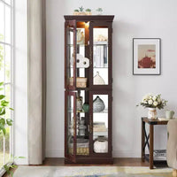Meuble d'exposition en verre éclairé Vatros, vitrine, armoire de rangement en verre