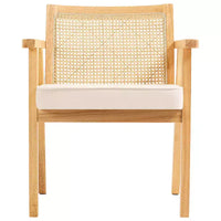 VEVOR fauteuil en rotin mid-century moderne, fauteuil d'appoint rembourré en velours avec dossier en rotin, fauteuil de salon rétro pour salon, chambre, beige