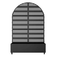1 pièce de 181,28 cm H x 118,87 cm L, arche en métal noir, jardinière extérieure avec cadre d'escalade, panneau décoratif artistique