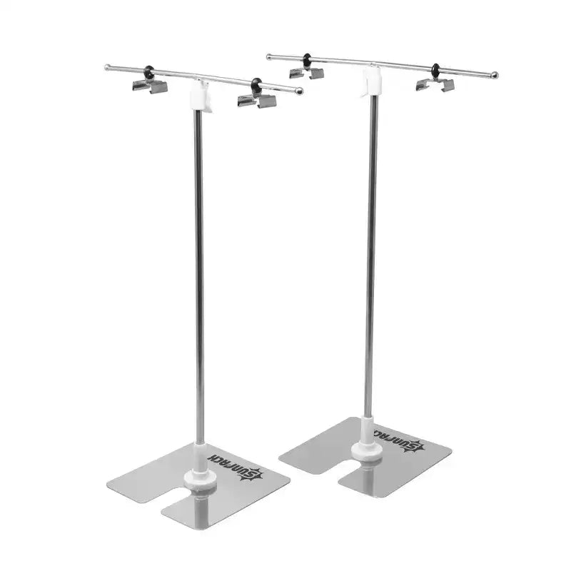 SUNPACK Double pied d'eclairage mini en metal, argent, 16 po (lot de 2)