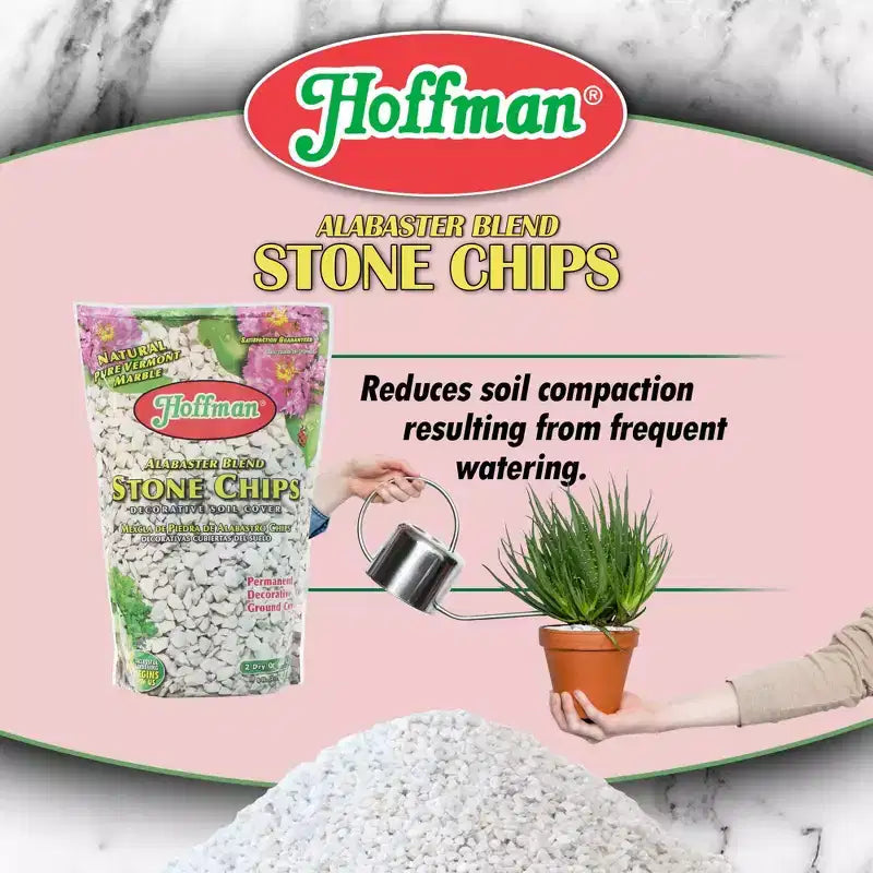 Hoffman Alabaster Blend Pierres Concassées Couvre-Sol Décoratif Permanent, Marbre Pur du Vermont, 2 Litres Secs