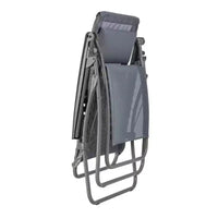 Lafuma Edition Zen Fauteuil de relaxation reglable, tissu Batyline Iso, fauteuil multi-positions avec porte-gobelet, pare-soleil et housse de protection, gris