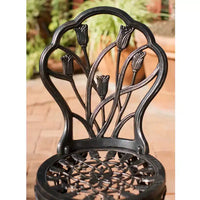 Christopher Knight Home Nassau Ensemble bistro d'extérieur style vintage en aluminium moulé avec tulipes