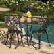 Christopher Knight Home Nassau Outdoor Vintage Style Cast Aluminum Bistro Set with Tulips