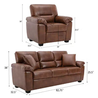 Canapé et fauteuil en similicuir, canapé au confort ultime pour salon-Morden Fort