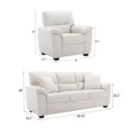 Canapé et fauteuil en similicuir, canapé au confort ultime pour salon-Morden Fort