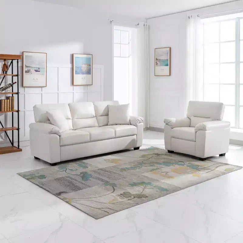 Canapé et fauteuil en similicuir, canapé au confort ultime pour salon-Morden Fort
