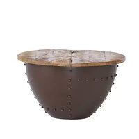 Christopher Knight Home Algonac table basse de rangement industrielle moderne faite main en bois de manguier et fer, naturel