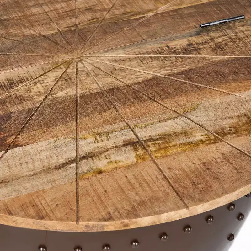 Christopher Knight Home Algonac table basse de rangement industrielle moderne faite main en bois de manguier et fer, naturel