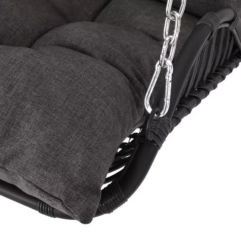Banc balançoire de porche en osier Arruda de Christopher Knight Home avec coussins