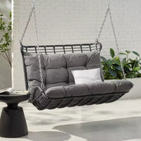 Banc balançoire de porche en osier Arruda de Christopher Knight Home avec coussins