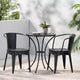 Christopher Knight Home Timotha 3 Piece Outdoor Modern Metal Round Patio Bistro Set with Open Slat Design