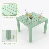 Ensemble bistrot extérieur Acekool 3 pièces avec chaises empilables en métal et table carrée, mobilier de patio compact pour jardin, terrasse, balcon