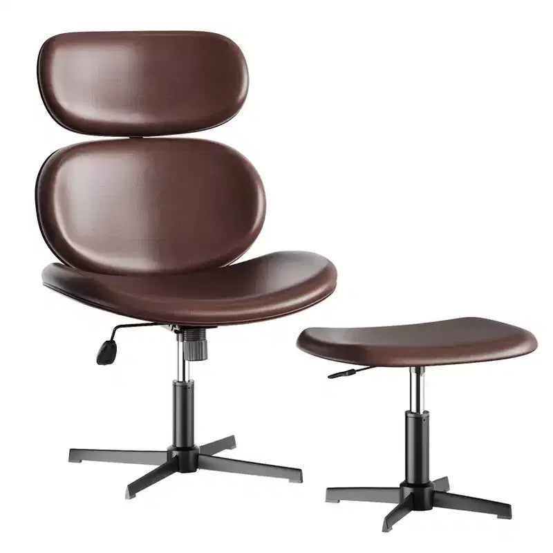 Chaise de bureau pivotante Bestier avec pouf, chaise de bureau inclinable avec dossier haut et appui-tête réglables, chaise de jeu ergonomique en PU