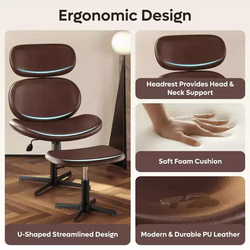 Chaise de bureau pivotante Bestier avec pouf, chaise de bureau inclinable avec dossier haut et appui-tête réglables, chaise de jeu ergonomique en PU