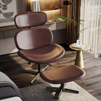 Chaise de bureau pivotante Bestier avec pouf, chaise de bureau inclinable avec dossier haut et appui-tête réglables, chaise de jeu ergonomique en PU