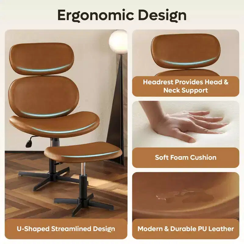Chaise de bureau pivotante Bestier avec pouf, chaise de bureau inclinable avec dossier haut et appui-tête réglables, chaise de jeu ergonomique en PU
