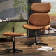 Bestier Swivel Office Chair With Ottoman, Reclining Desk Chair with Adjustable High Back & Headrest, PU Gaming Chair Ergonomic Computer Chair