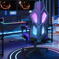 Chaise de jeu Bestier en tissu respirant avec éclairage LED RVB et accoudoirs réglables