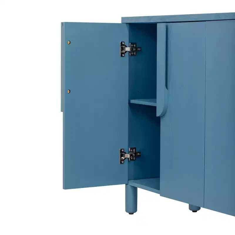 Buffet 4 portes avec rangement, desserte en bois avec poignées et étagères réglables