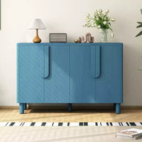 Buffet 4 portes avec rangement, desserte en bois avec poignées et étagères réglables