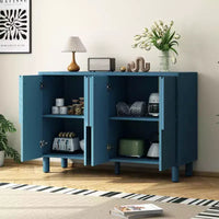 Buffet 4 portes avec rangement, desserte en bois avec poignées et étagères réglables