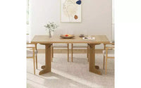 71 Grande table à manger pour 6 à 8 personnes, table de salle à manger moderne avec pieds en bois uniques, table à manger rectangulaire pour cuisine, salle à manger et salon