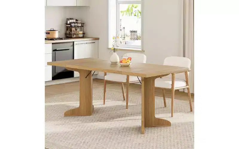 71 Grande table à manger pour 6 à 8 personnes, table de salle à manger moderne avec pieds en bois uniques, table à manger rectangulaire pour cuisine, salle à manger et salon