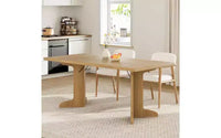 71 Grande table à manger pour 6 à 8 personnes, table de salle à manger moderne avec pieds en bois uniques, table à manger rectangulaire pour cuisine, salle à manger et salon