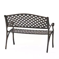 Banc d'extérieur Cozumel Christopher Knight Home en aluminium moulé de 40,75 po, cuivre brillant