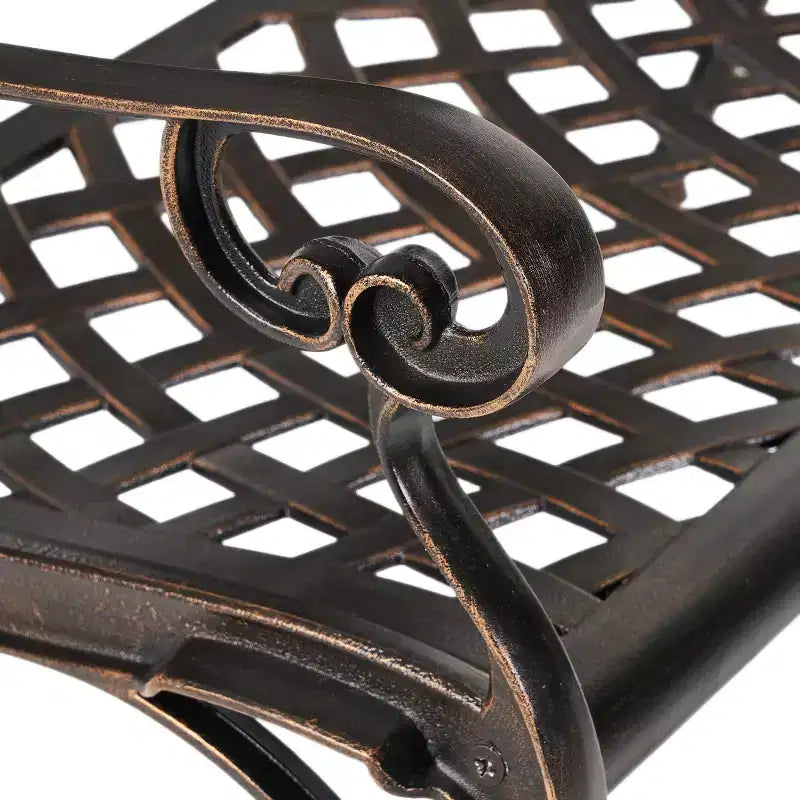 Banc d'extérieur Cozumel Christopher Knight Home en aluminium moulé de 40,75 po, cuivre brillant